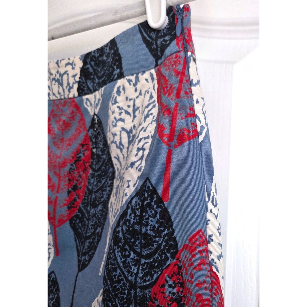 Boden Leaf Pencil Skirt Blue‎ Red White Cotton Sz 6L Bontaical Office - Picture 4 of 7